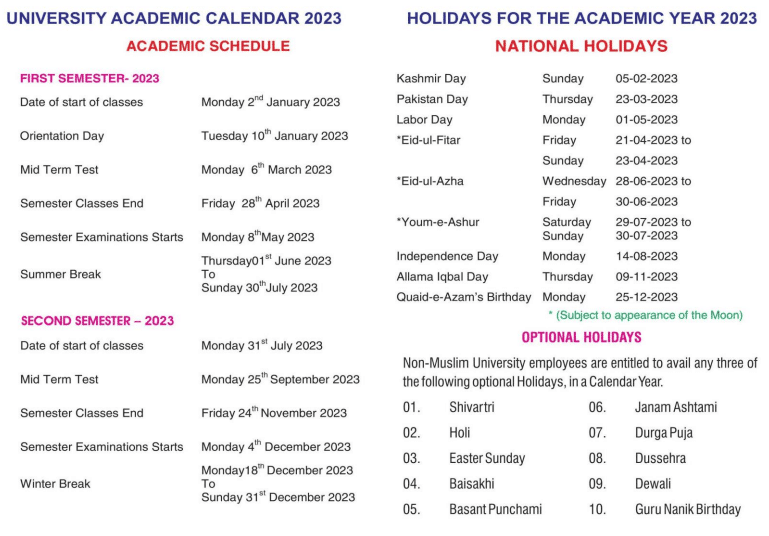 sindh university calender