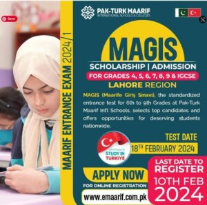 Grades 6-9 Scholarships Offered by PakTurk School